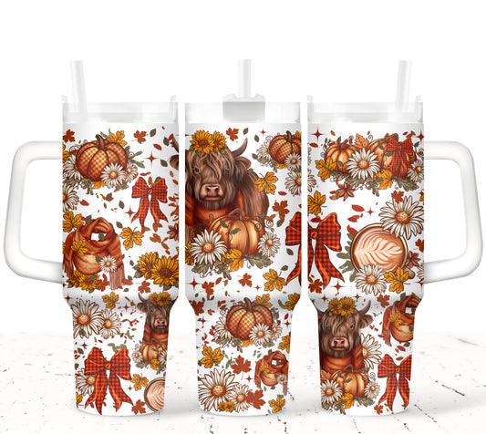 Autum Cow 40oz UVDTF 2pc wrap