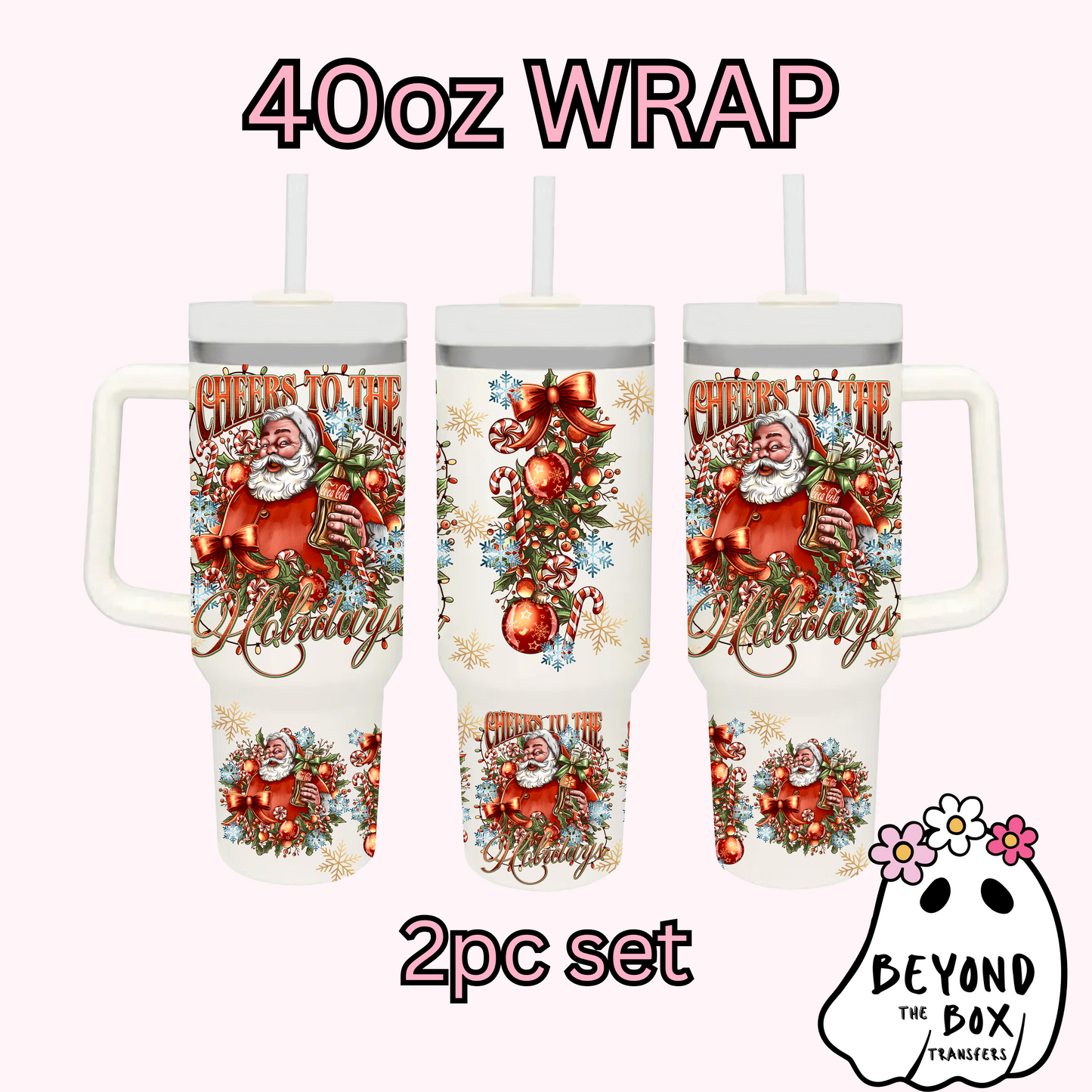 Classic Santa 40oz UVDTF 2pc wrap