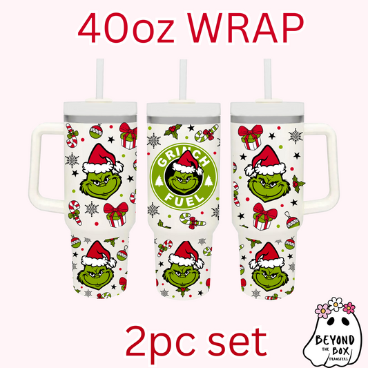 Christmas Fuel 40oz UVDTF 2pc wrap