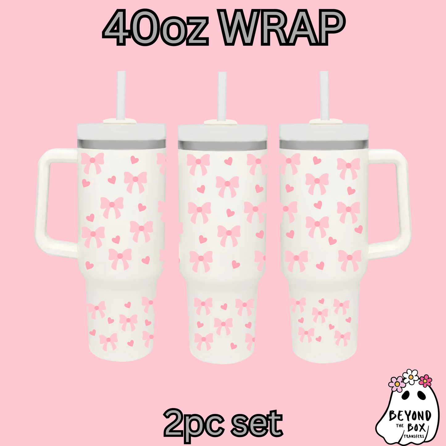 Pink Coquette 40oz UVDTF 2pc wrap