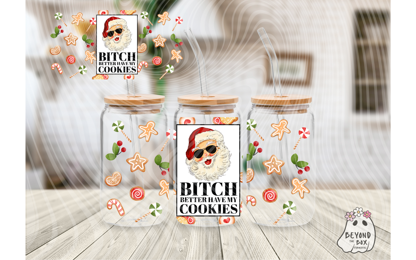 Naughty Santa 16oz UVDTF wrap