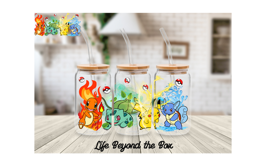 Starter Pokemon 16oz UVDTF wrap