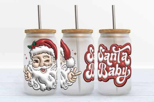 3D Puff Santa Baby 16oz UVDTF Wrap