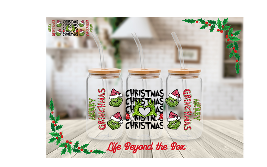 Red Christmas 16oz UVDTF Wrap