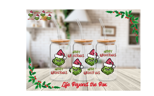 Red Christmas 16oz UVDTF Wrap