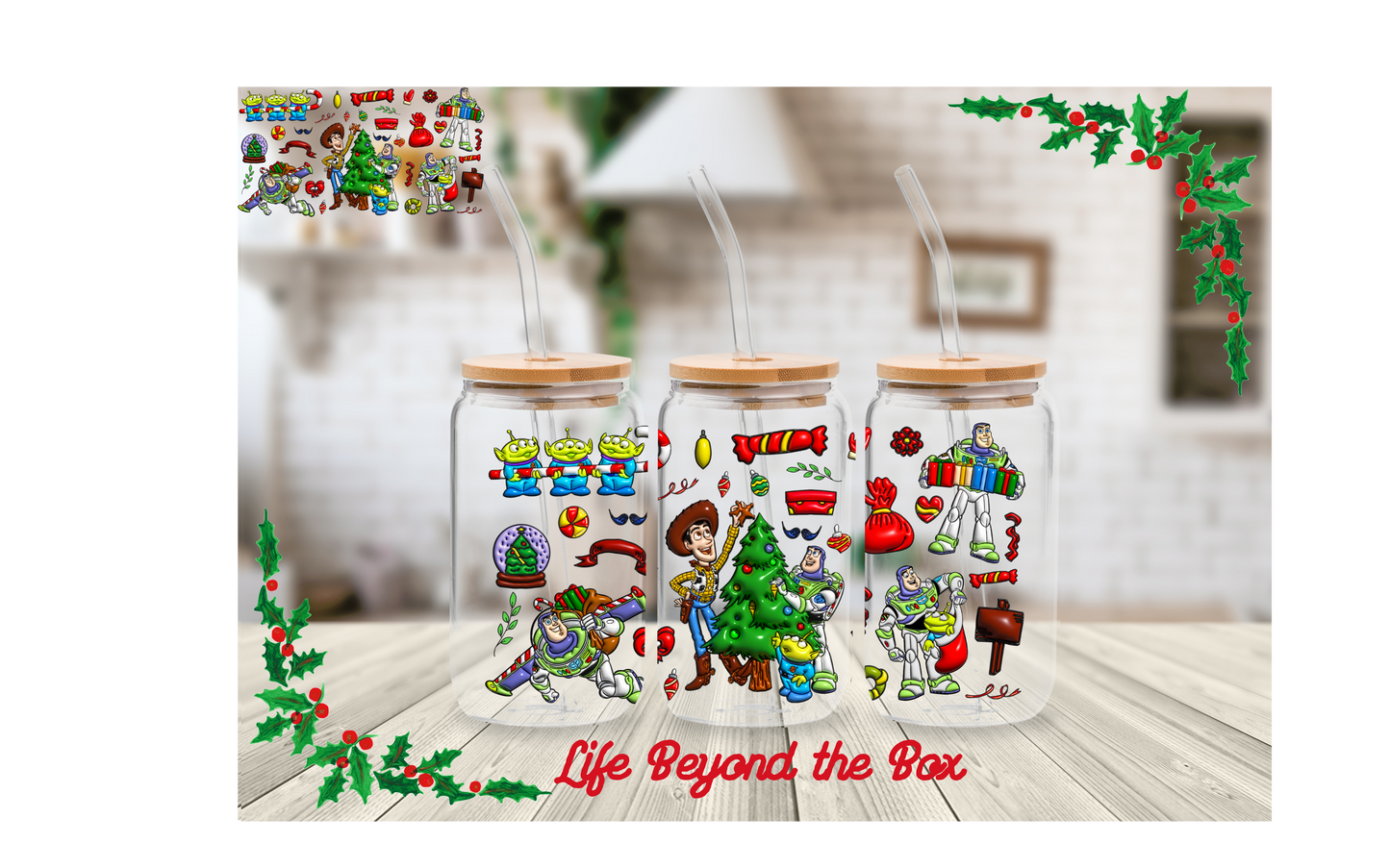 Toy Friends Christmas 16oz UVDTF wrap