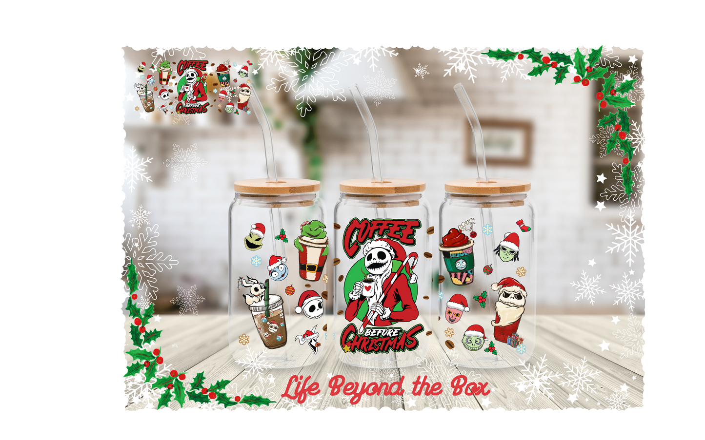 Coffee Before Christmas 16oz UVDTF wrap
