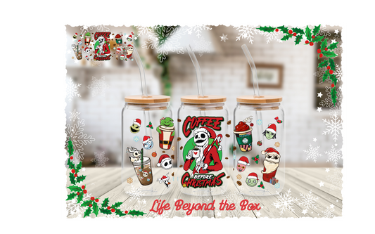Coffee Before Christmas 16oz UVDTF wrap
