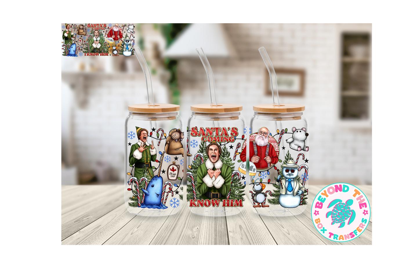 Santa I know him! Christmas 16oz UVDTF Wrap