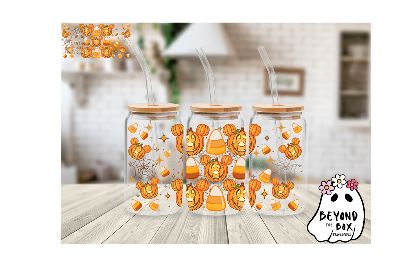 Mouse Pumpkins 16oz UVDTF wrap