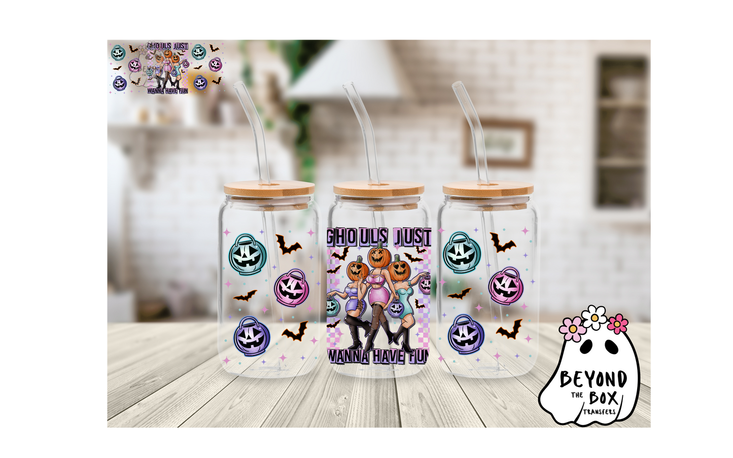 Ghouls Just Wanna Have Fun (light) 16oz UVDTF wrap