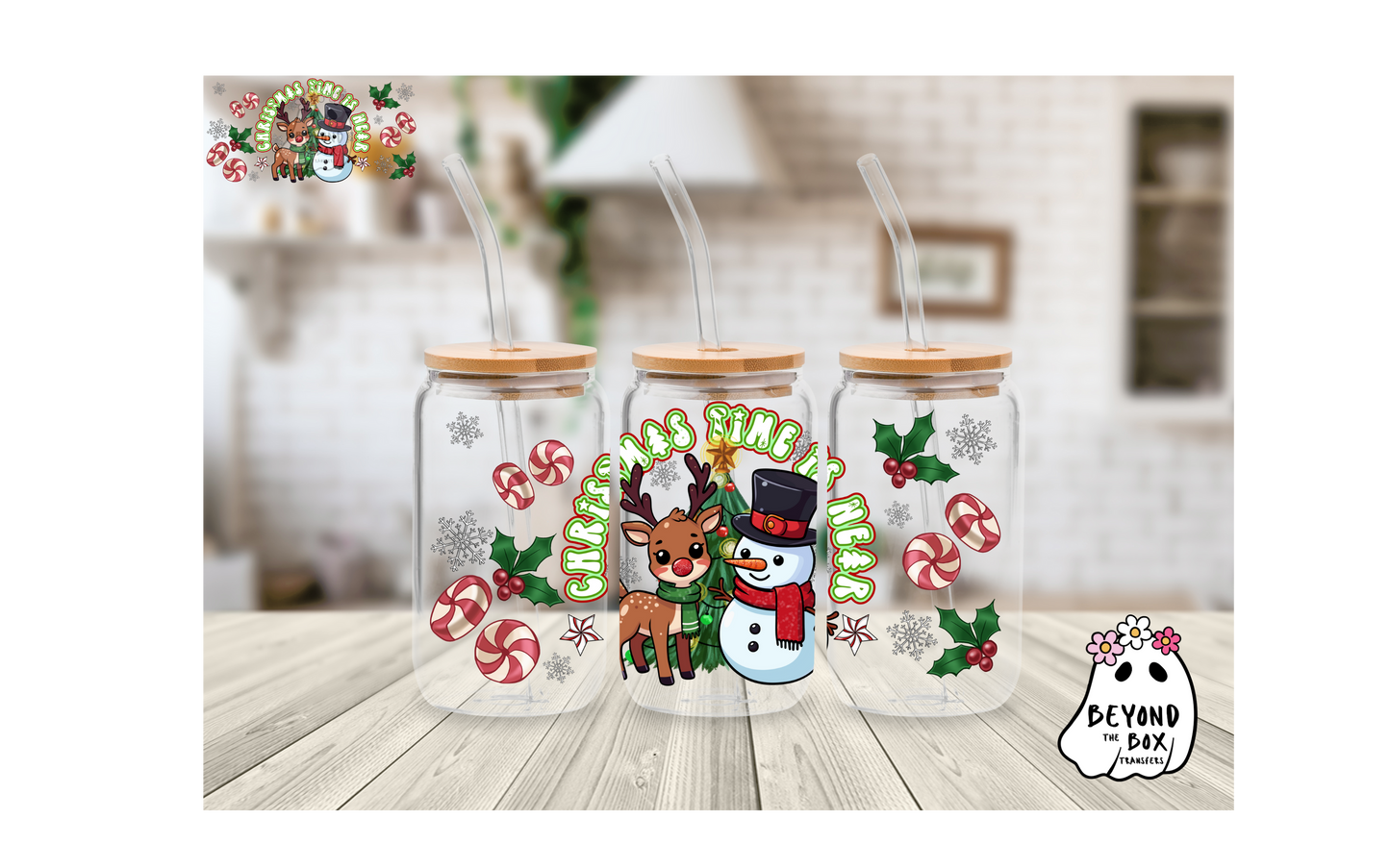 Christmas Time is Near 16oz UVDTF wrap