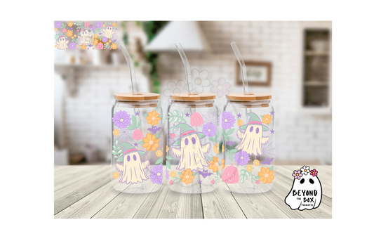 Floral Ghost 16oz UVDTF wrap
