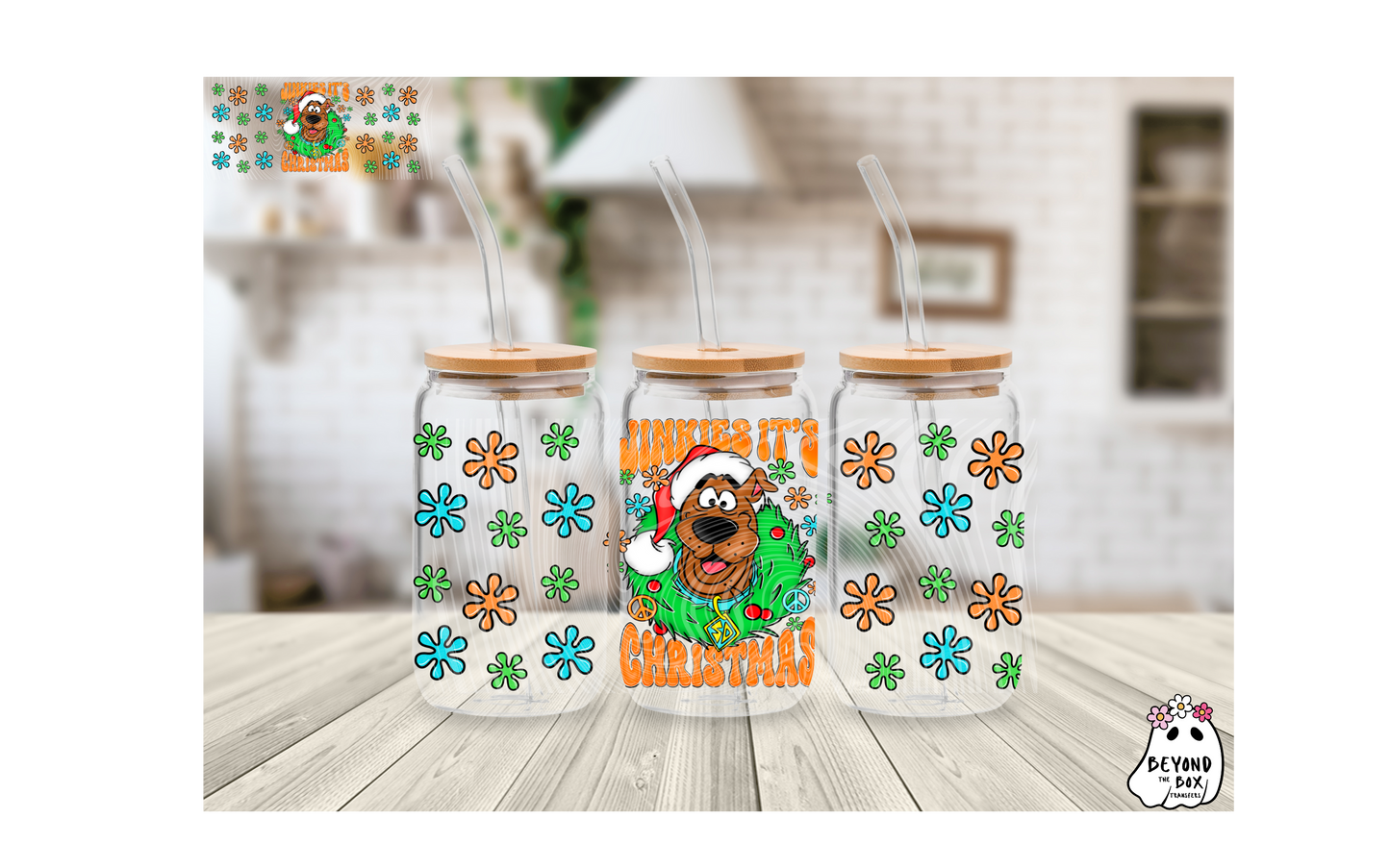 Scooby Christmas 16oz UVDTF wrap