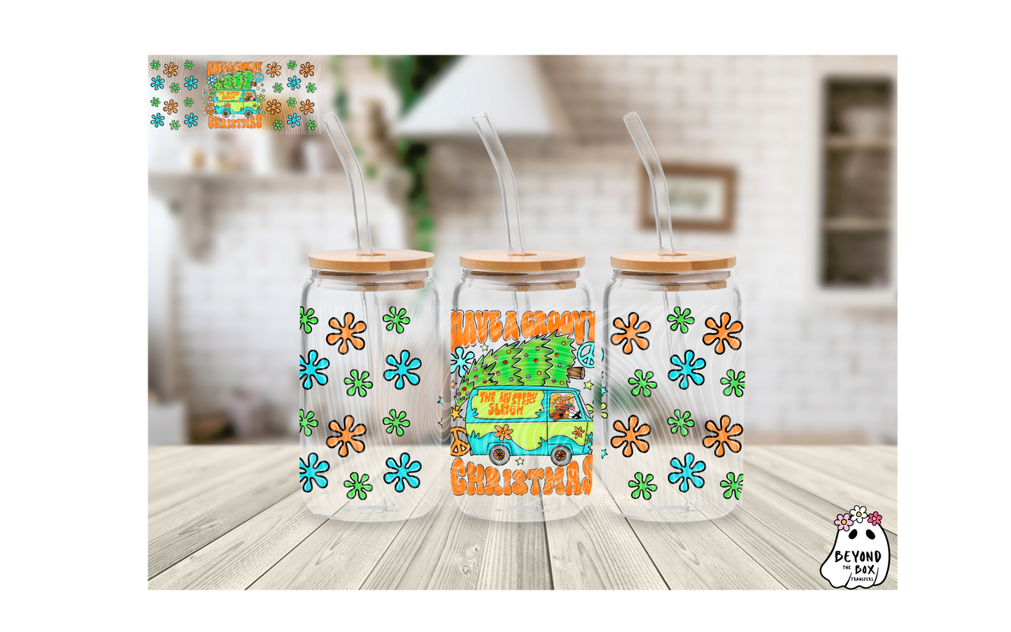 Scooby Christmas 16oz UVDTF wrap