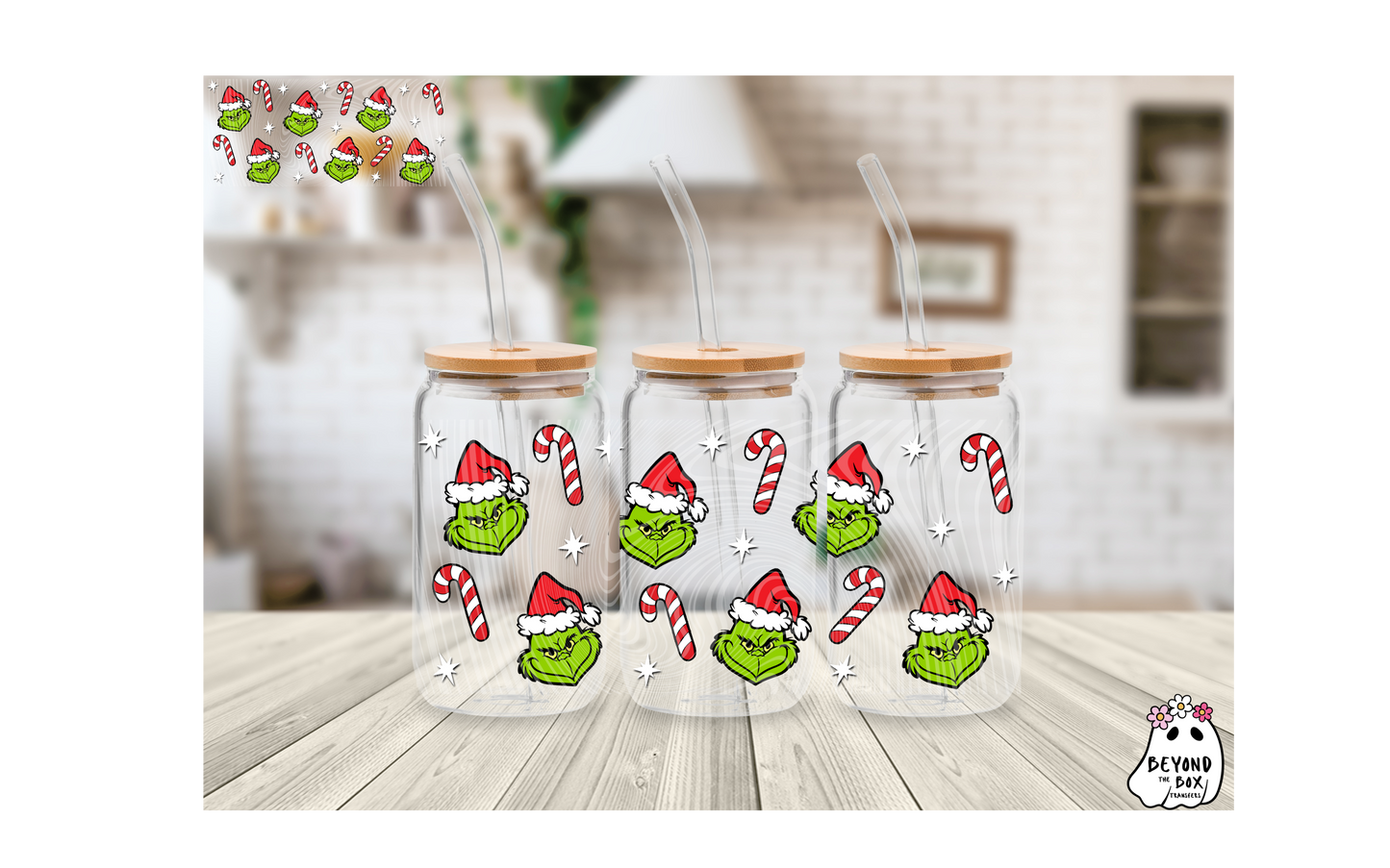 Green Christmas 16oz UVDTF Wrap