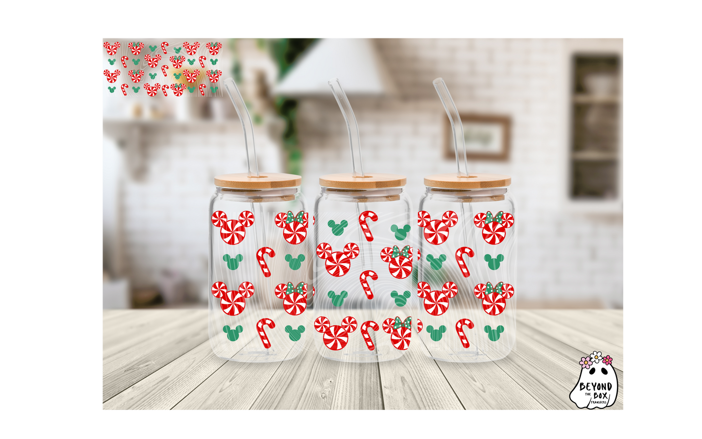 Peppermint Mouse 16oz UVDTF Wrap