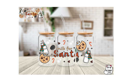 Milk For Santa 16oz UVDTF Wrap