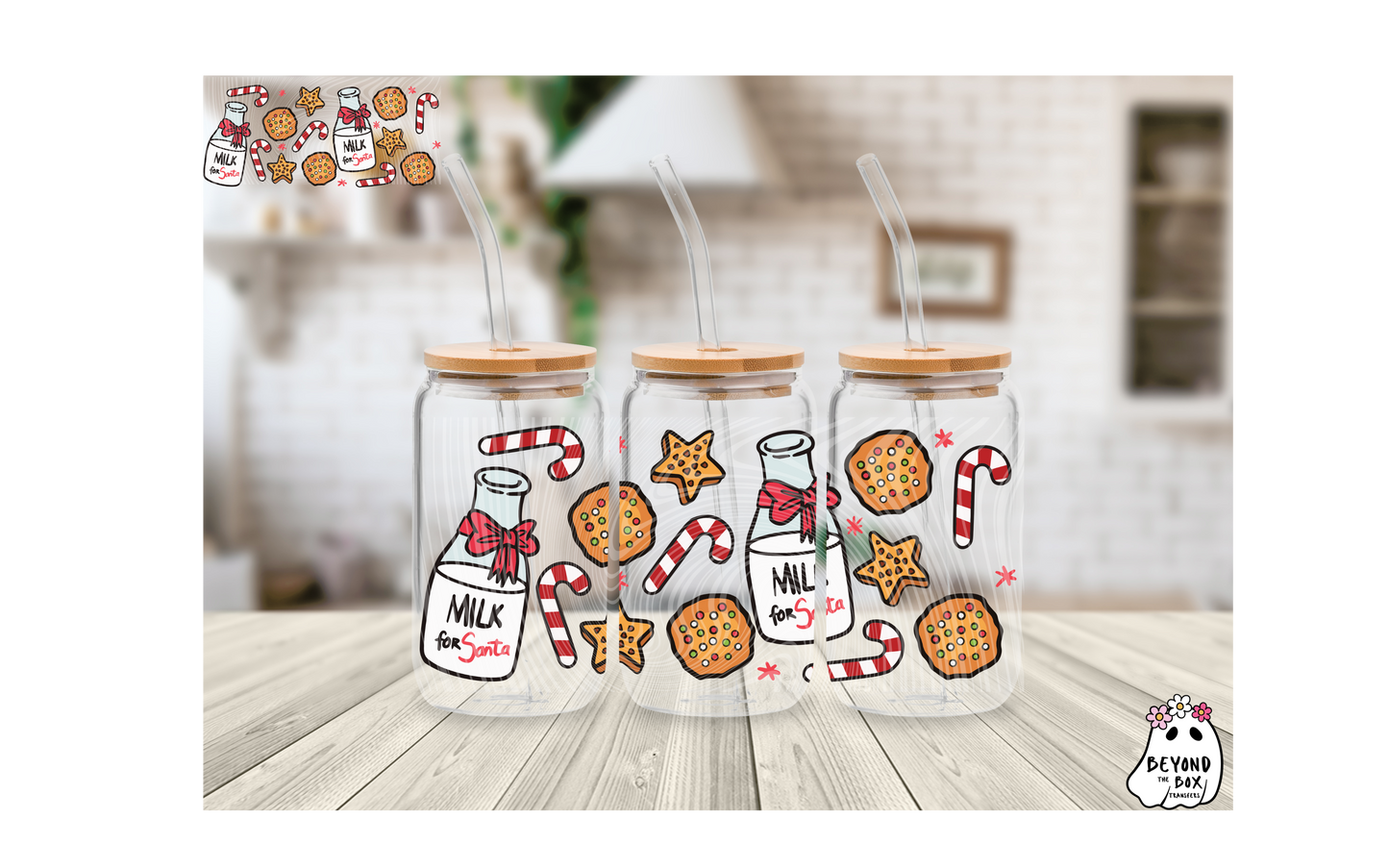 Milk For Santa 16oz UVDTF Wrap