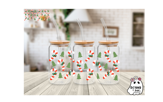 Candy Cane Red/Green 16oz UVDTF Wrap
