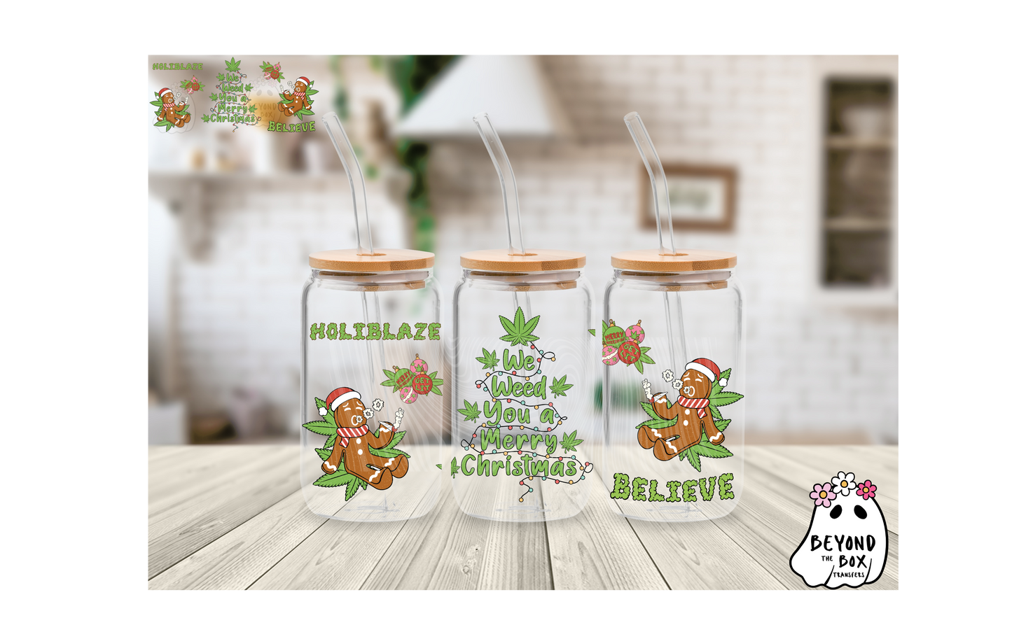 420 Christmas 16oz UVDTF wrap