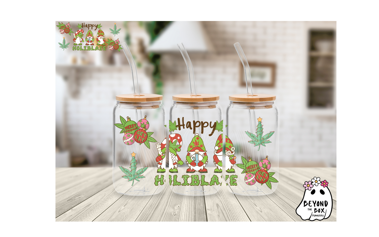 420 Gnome Christmas 16oz UVDTF wrap