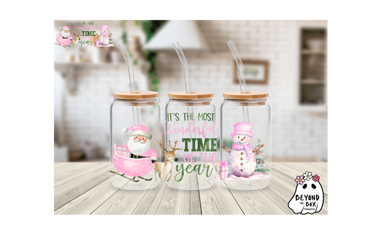 Pink Christmas 16oz UVDTF Wrap