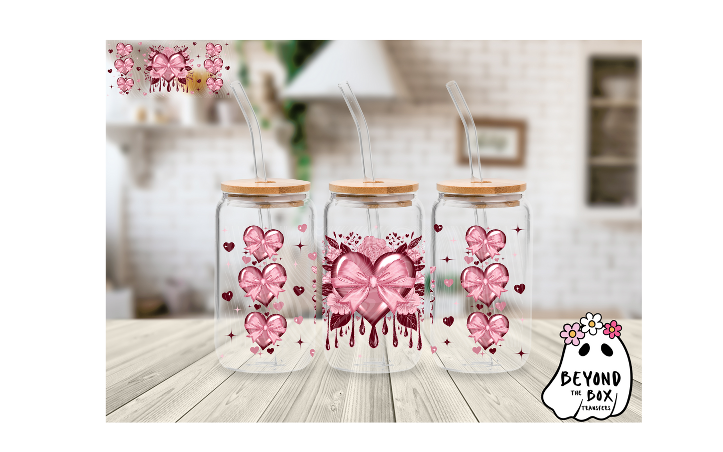 Coquette Hearts 16oz UVDTF wrap