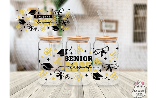 Senior 2025 Gold & Black 16oz UVDTF Wrap