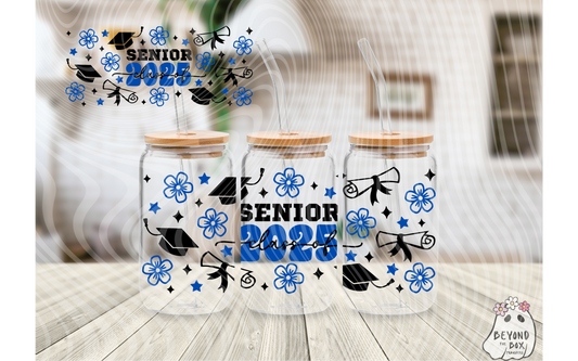 Senior 2025 Blue & Black 16oz UVDTF Wrap