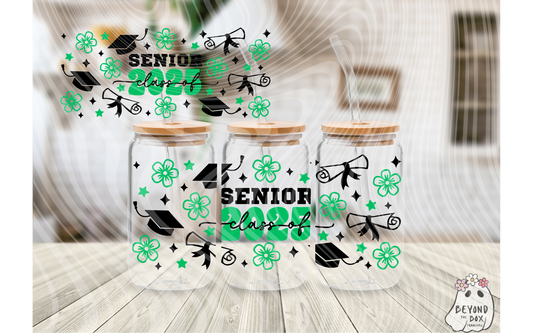 Senior 2025 Green & Black 16oz UVDTF Wrap