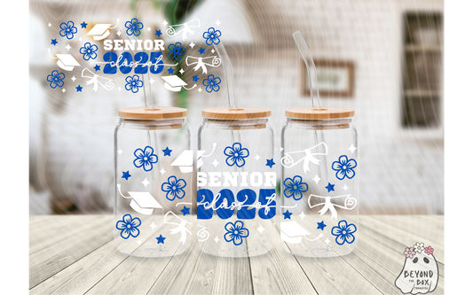 Senior 2025 Blue & White 16oz UVDTF Wrap