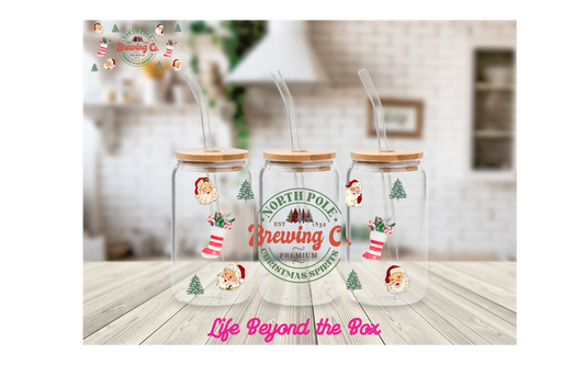 Santa Brewing 16oz UVDTF wrap