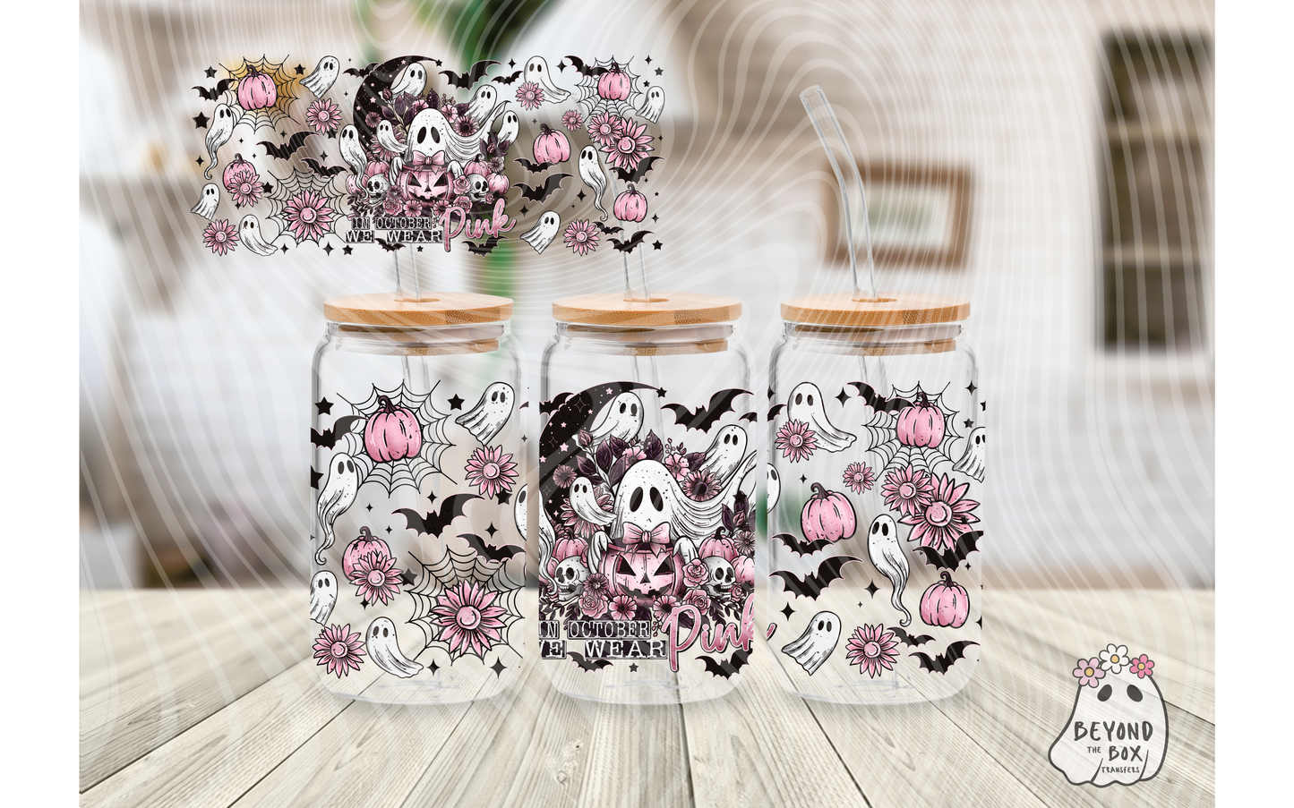 In October We Wear Pink 16oz UVDTF wrap