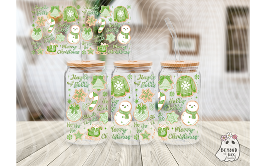 Green Christmas Cookies 16oz UVDTF Wrap