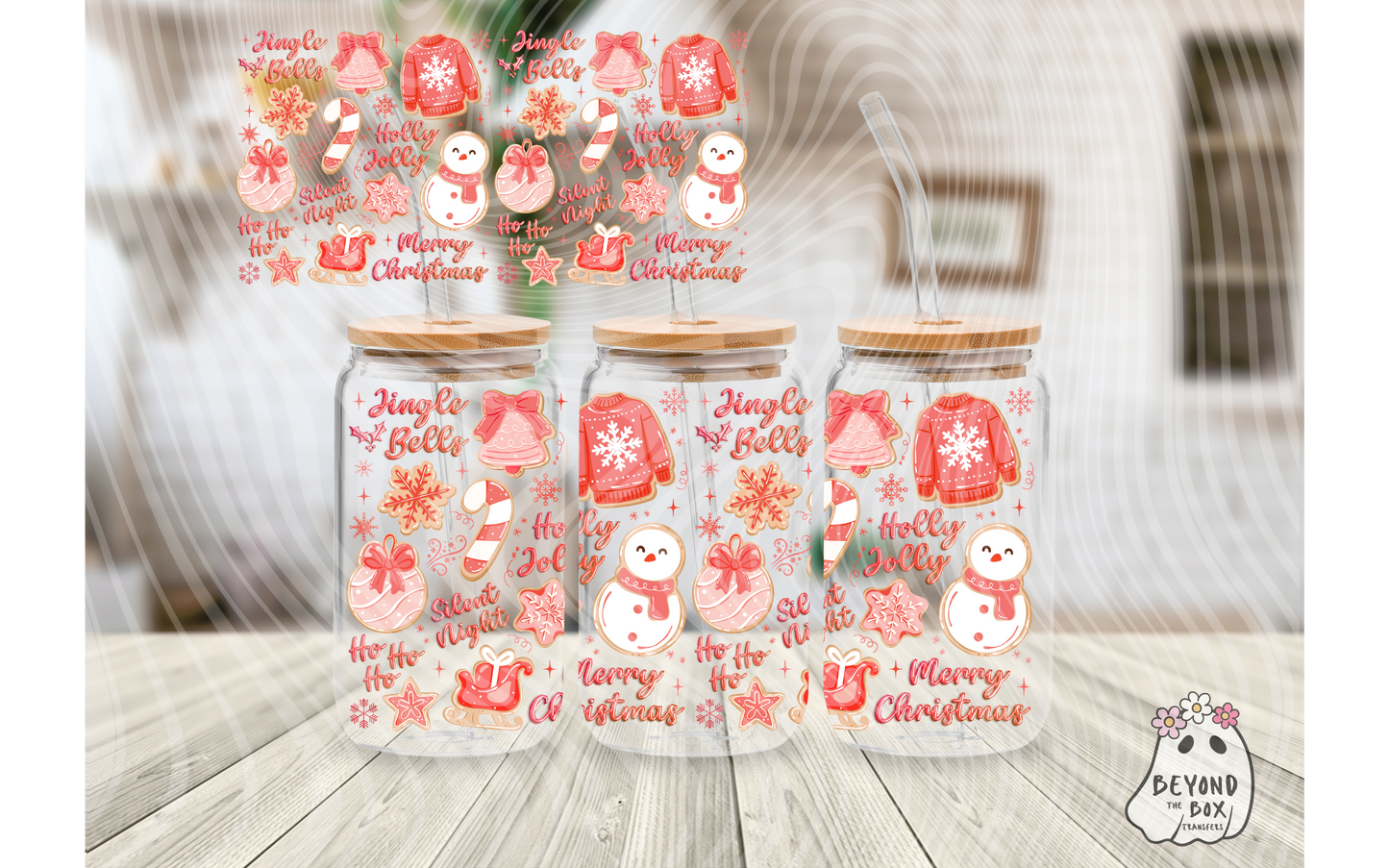 Red Christmas Cookies 16oz UVDTF Wrap