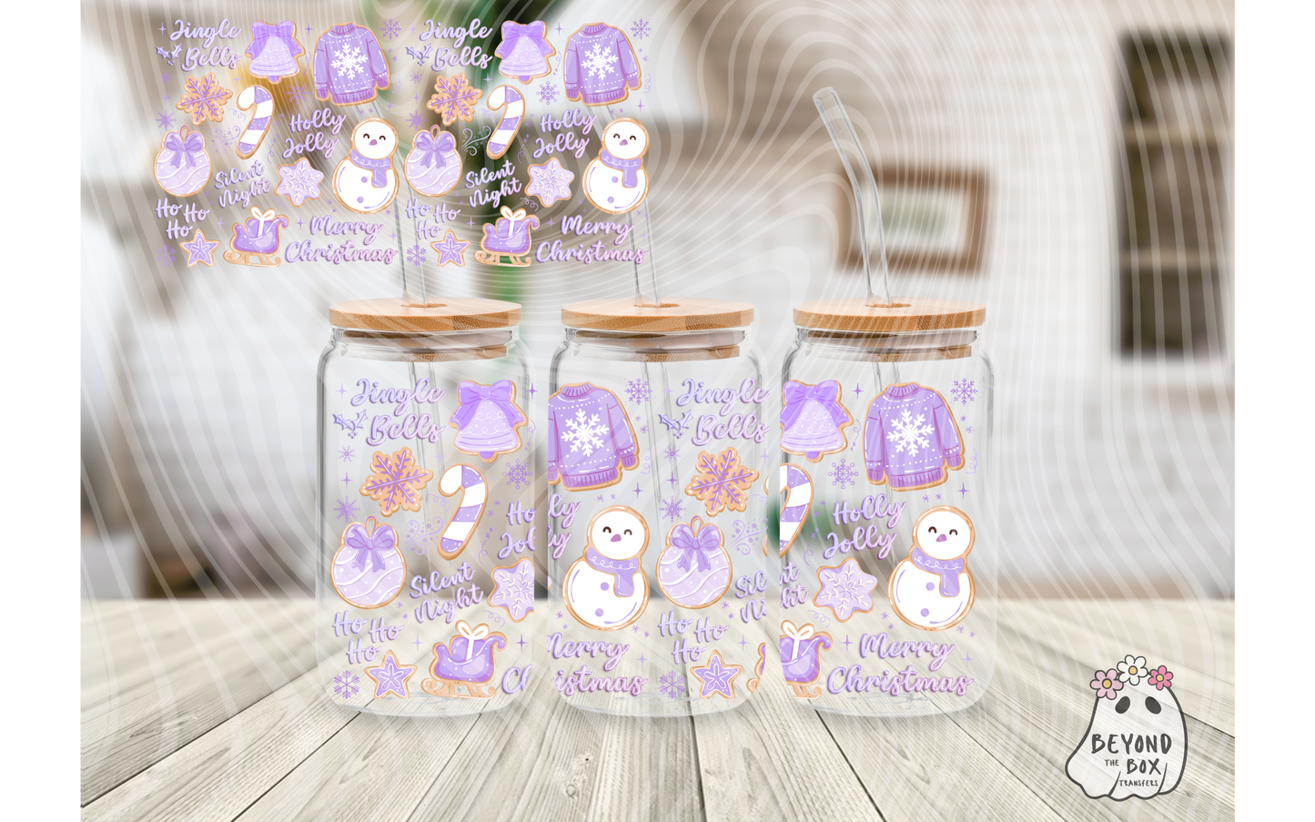 Purple Christmas Cookies 16oz UVDTF Wrap