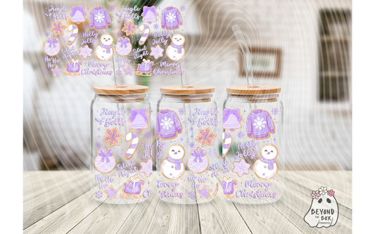 Purple Christmas Cookies 16oz UVDTF Wrap