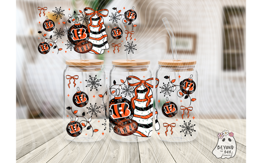 Christmas Cake Football 16oz UVDTF wrap