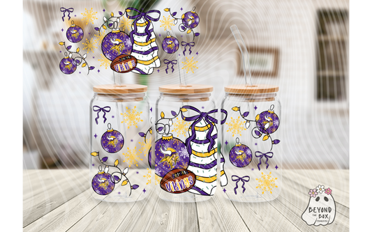 Christmas Cake Football 16oz UVDTF wrap