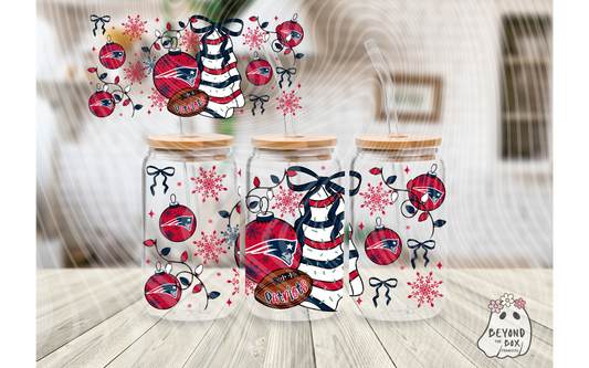 Christmas Cake Football 16oz UVDTF wrap