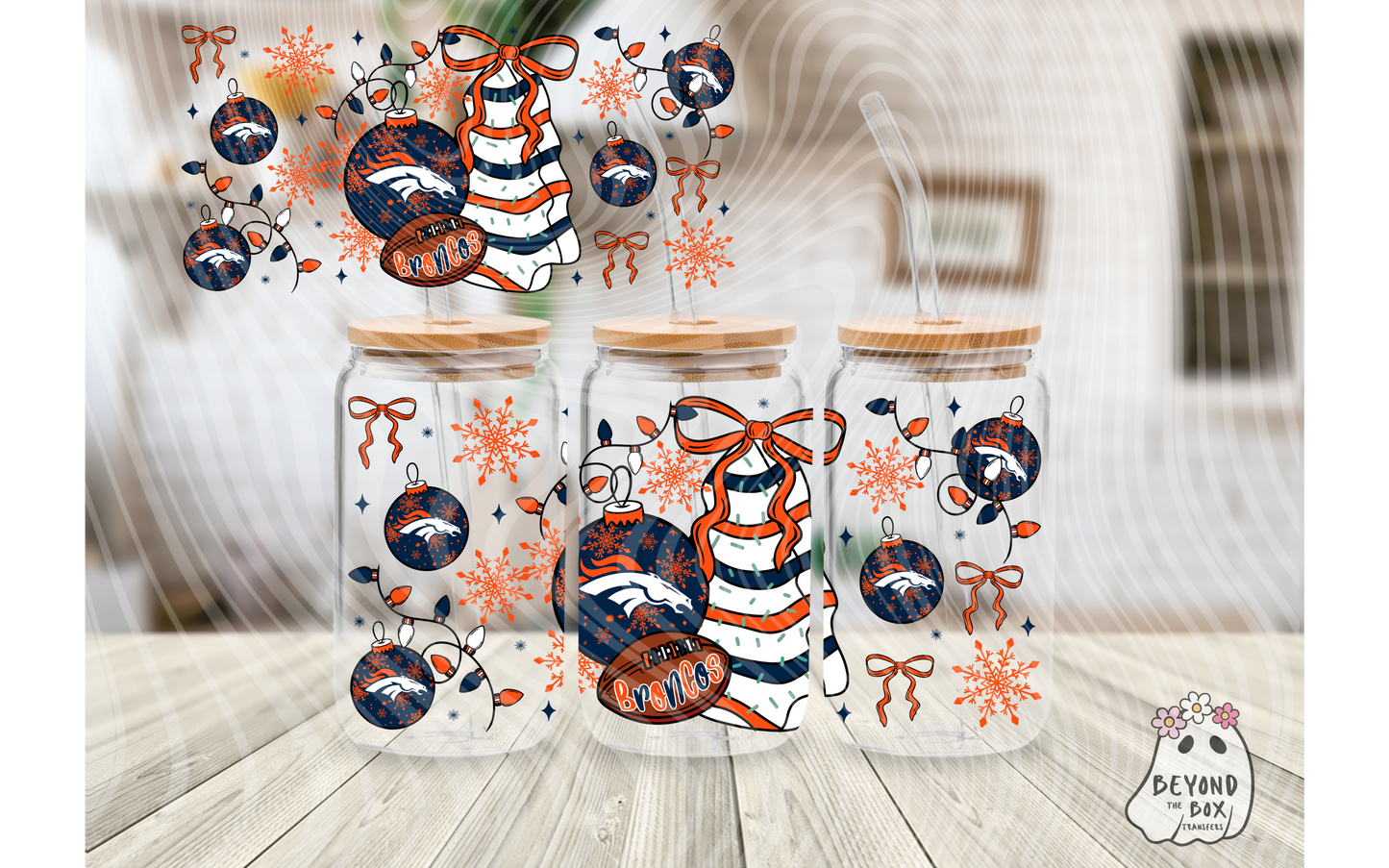 Christmas Cake Football 16oz UVDTF wrap
