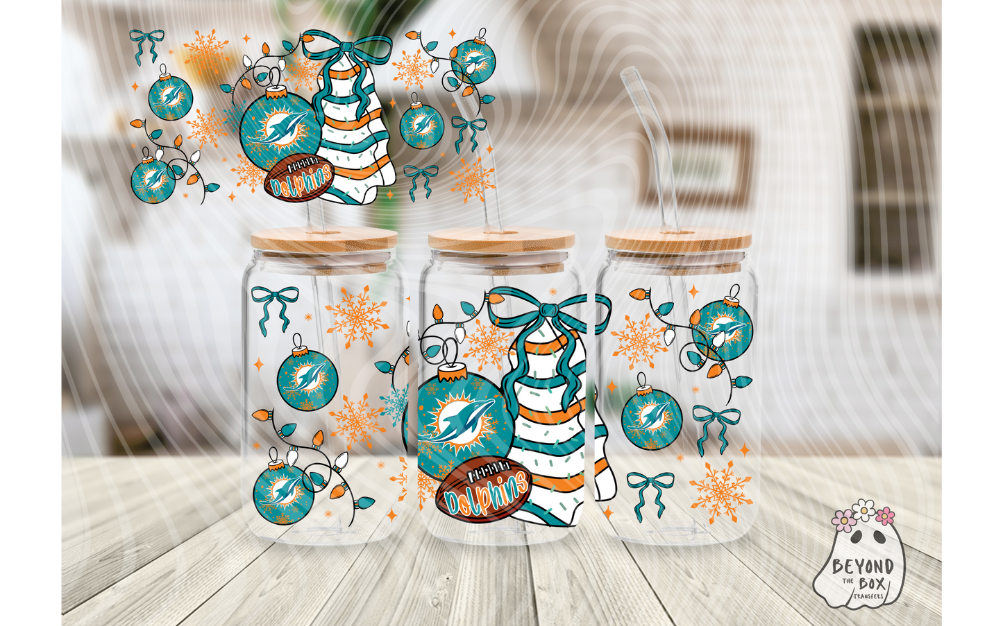 Christmas Cake Football 16oz UVDTF wrap