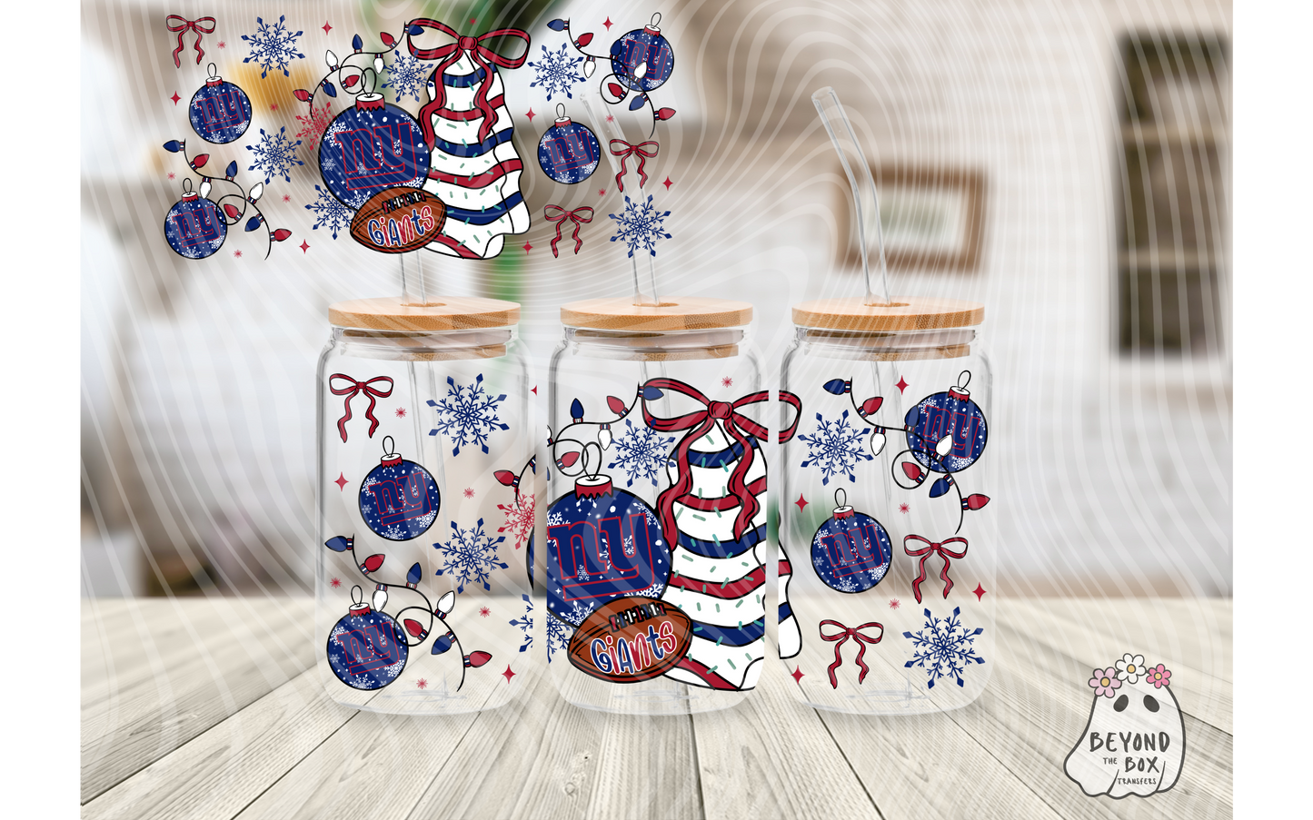 Christmas Cake Football 16oz UVDTF wrap