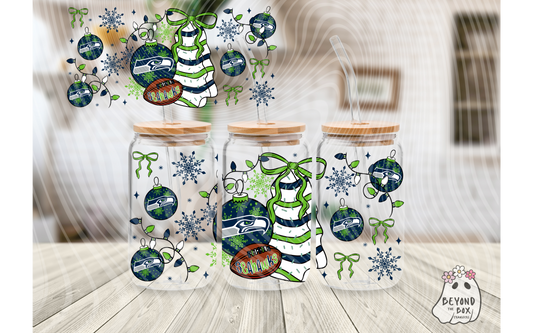 Christmas Cake Football 16oz UVDTF wrap