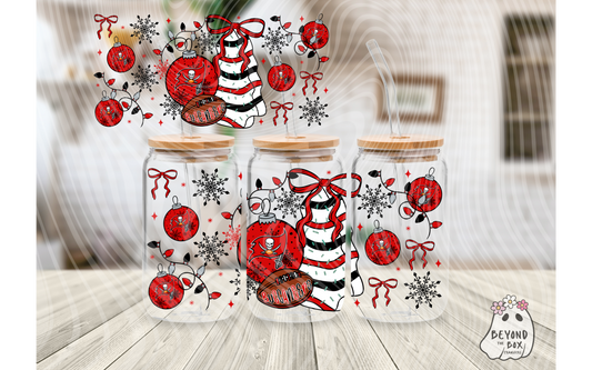 Christmas Cake Football 16oz UVDTF wrap