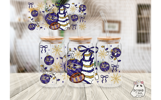 Christmas Cake Football 16oz UVDTF wrap