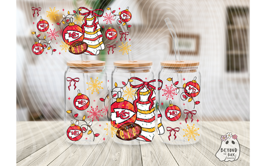 Christmas Cake Football 16oz UVDTF wrap