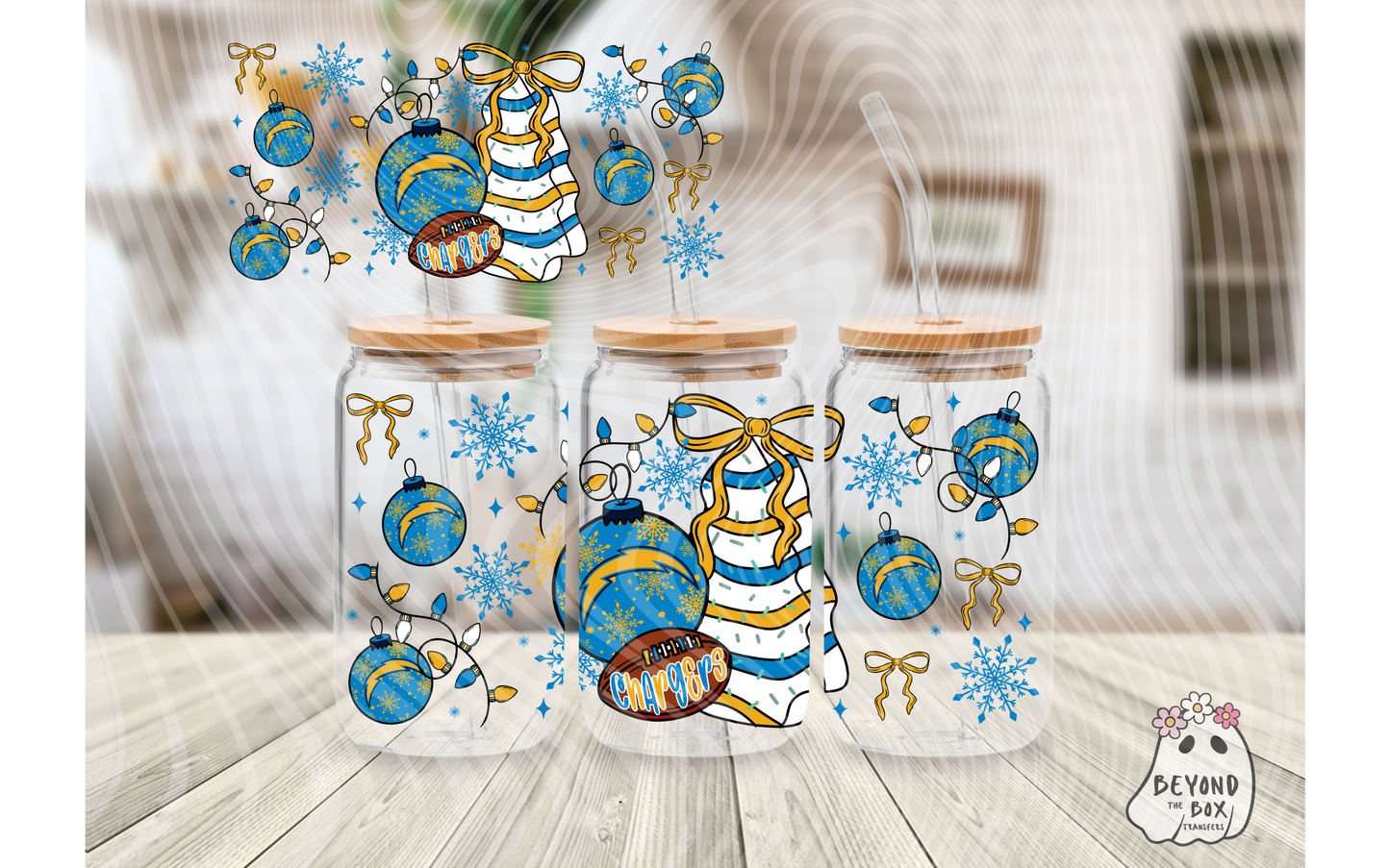 Christmas Cake Football 16oz UVDTF wrap