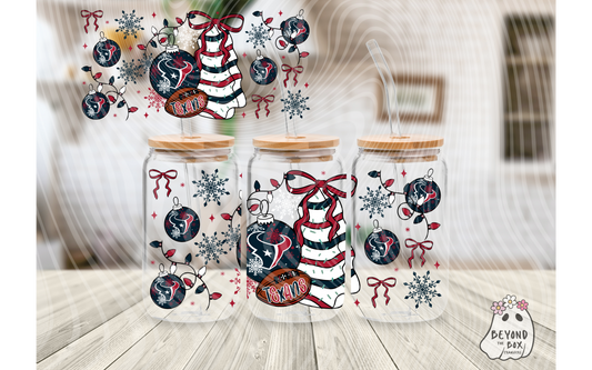Christmas Cake Football 16oz UVDTF wrap